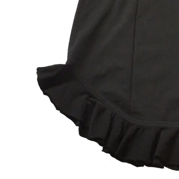 Karen Millen Black V-neck Short Sleeve Ruffled Hem Mini Dress, size M - Picture 9 of 12